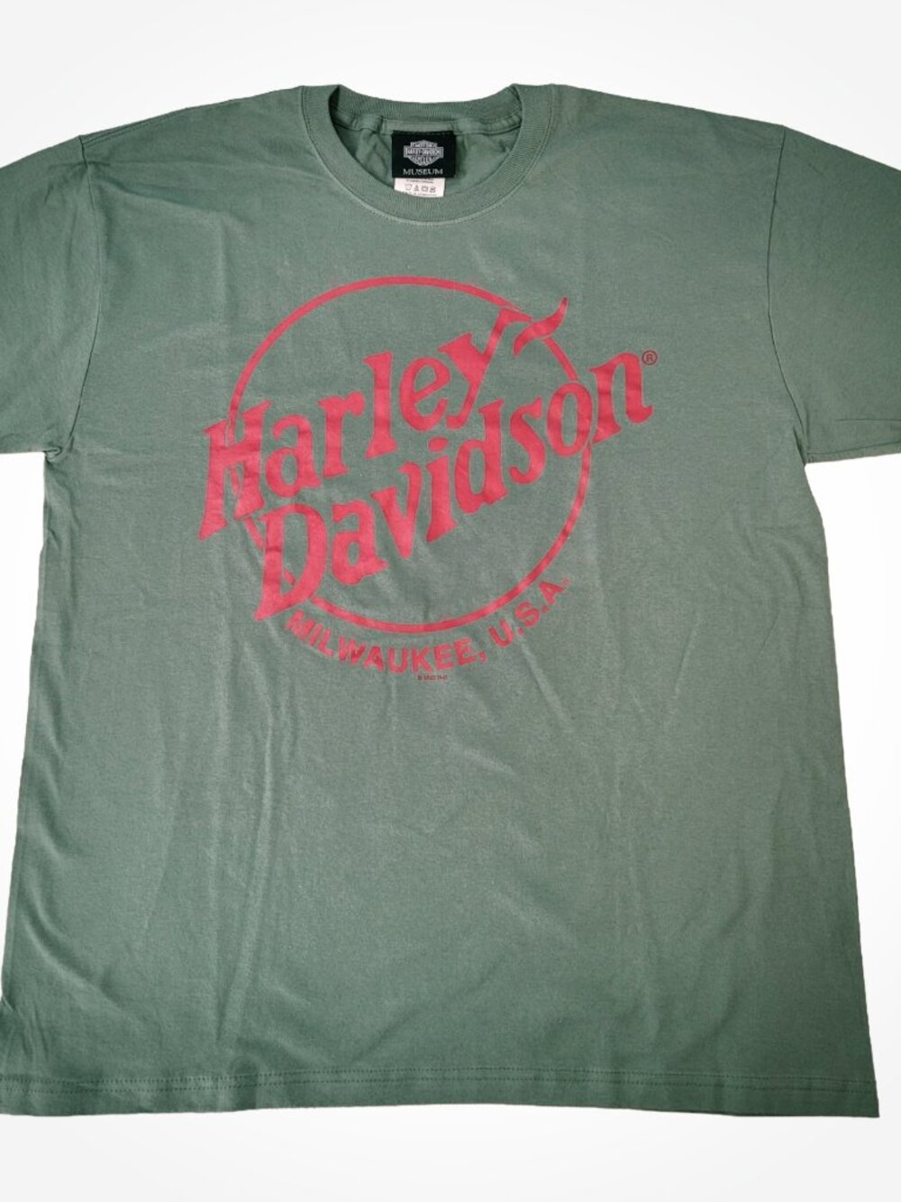 Harley‑Davidson Museum Milwaukee Graphic Tee – Green & Red Logo – Size XL Unisex